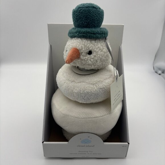 Cloud Island Christmas Holiday Snowman Soft Plush Baby Stacking Toy Gift NEW - Picture 1 of 2